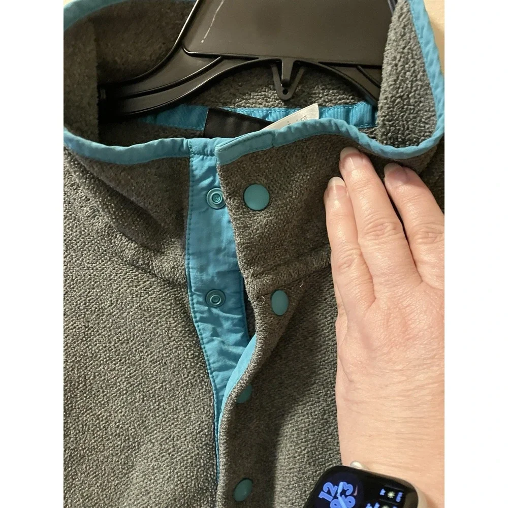 Patagonia Synchilla Snap T Fleece Pullover Sweater Gray Aqua Sz XL